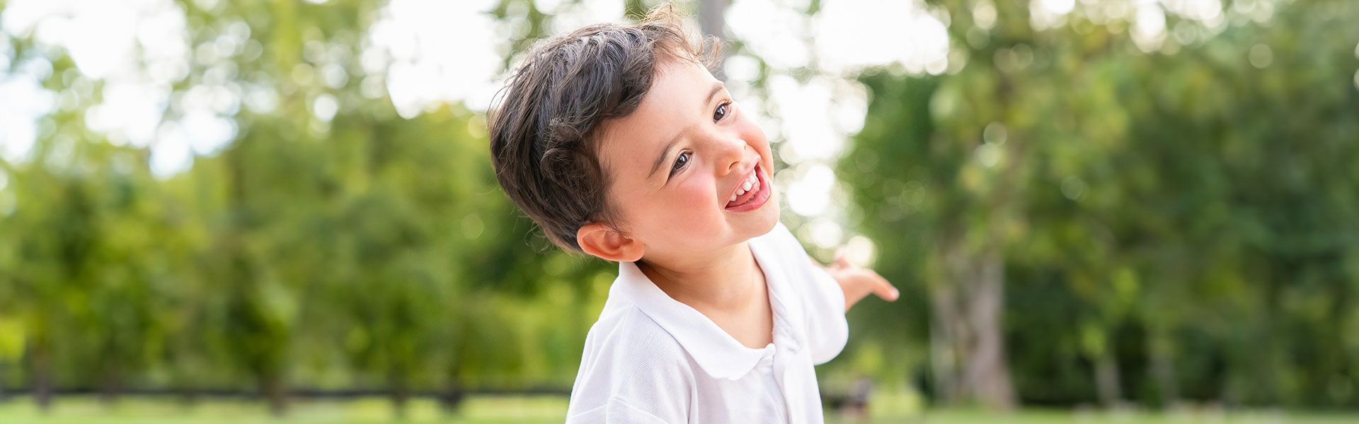 Smiling little boy with healthy teeth.